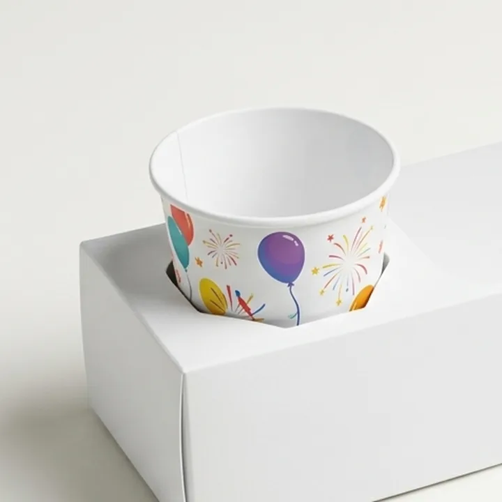 Pot à glace large tenu dans la découpe étoilée