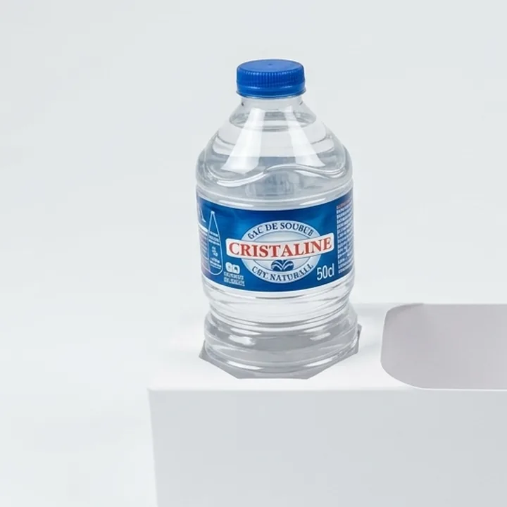 Bouteille d’eau de 50 cl tenue dans la découpe étoilée